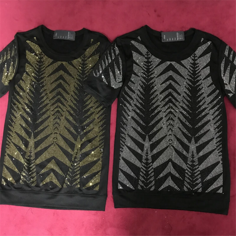 

Spring 2020 new short sleeve hot drill T-shirt with the fashion style for men and women brand bright