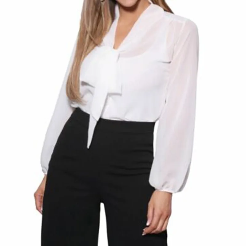 

Casual Long Sleeve Blouse Chiffon Multiple Colour Simple Women Vest Fashion Girl's Solid Color Shirt