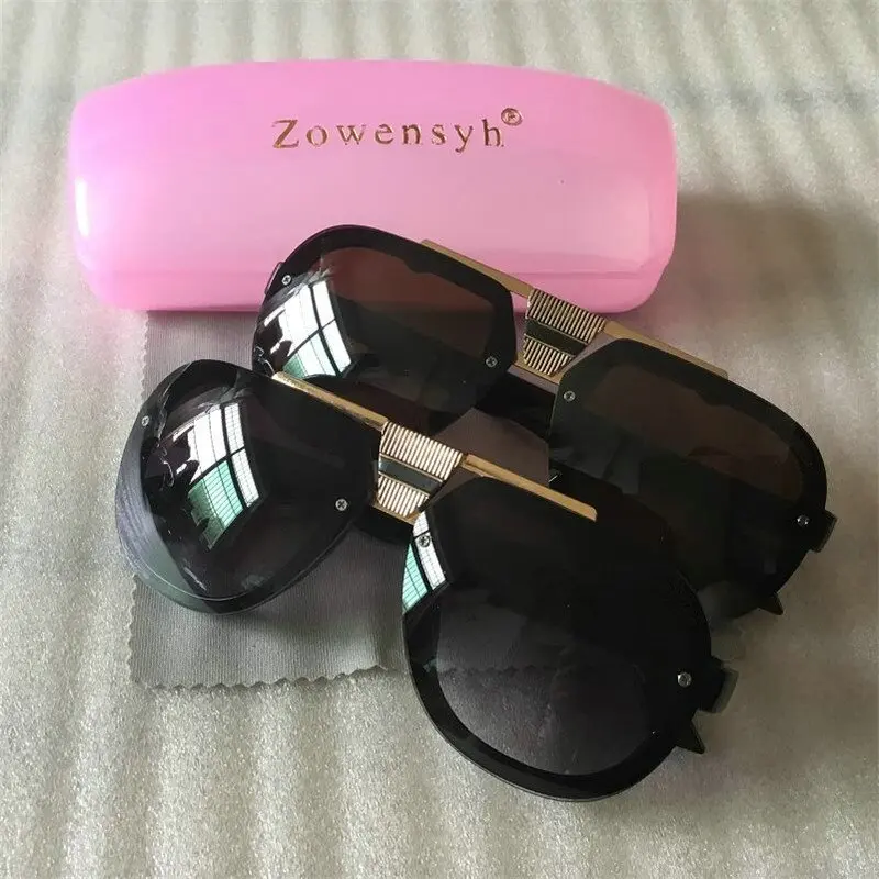 Zowensyh Модные мужские UV400 Солнцезащитные очки с металлической оправой