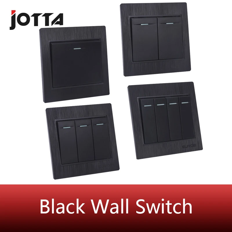 Роскошный черный настенный выключатель Jotta 1 комплект 2 канала 3 4 домашний 250 В 10 А
