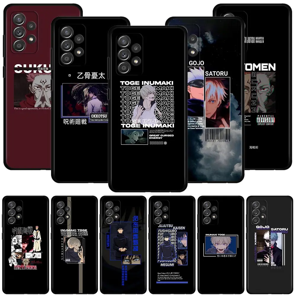 

Cover For Samsung Galaxy A51 A71 A41 A31 A11 A01 A72 A52 A42 A32 A22 A21s A02s A12 A02 Shell anime Jujutsu Kaisen Satoru Gojo