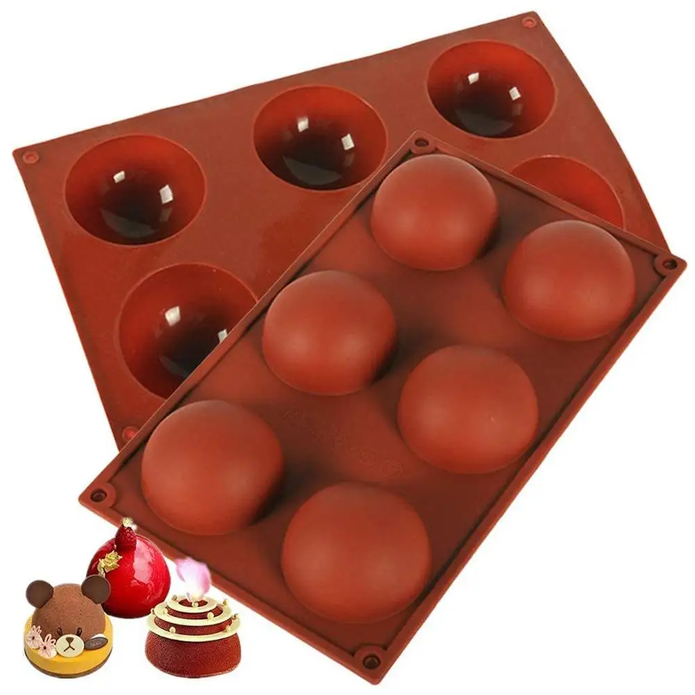 Molde de silicona para Chocolate, pastel, gelatina, pud&iacute;n, forma redonda, medio caramelo, antiadherente, sin BPA, para hornear #89-0