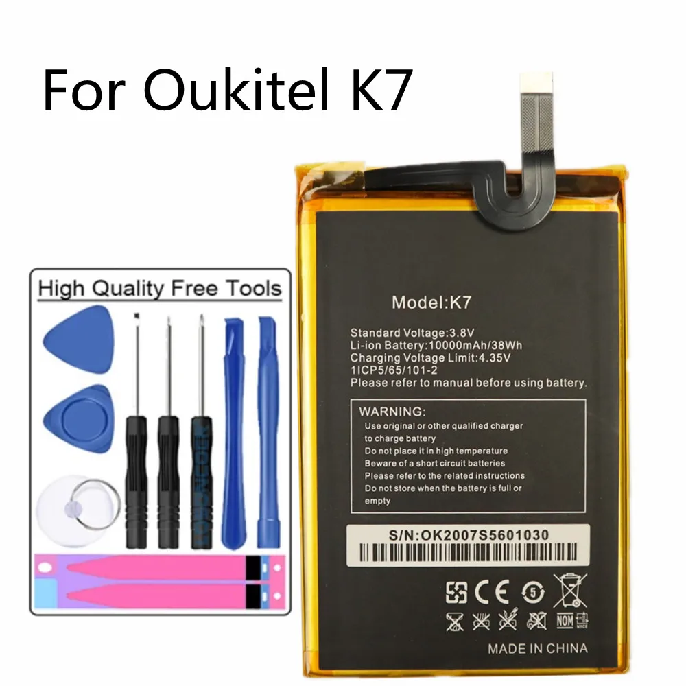

High Quality K7 Original Battery For Oukitel K7 K 7 Phone Battery 10000mAh Hight Capacity 3.85V Replacement Batteries + Tools