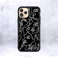 line art phone case for iphone 12 mini 11 pro xs max x xr 6 7 8 plus se20 high quality tpu silicon and hard plastic cover