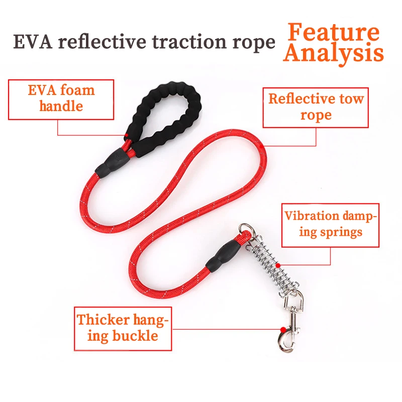 

Pet Supplies Reflective Multi-color Round Rope Dog Leash Dog Leash Dog Puller Comfortable Puller for Large Dogs with Applicable
