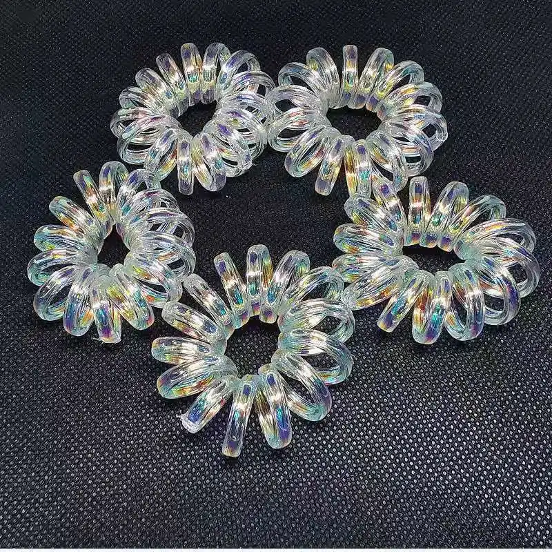 

New Mermaid Color Girls Hair Rope Basic Laser Phone Line Hair Ring Ins Style Sweet Fairy Hair Ties Hot Sale Hair Accessories