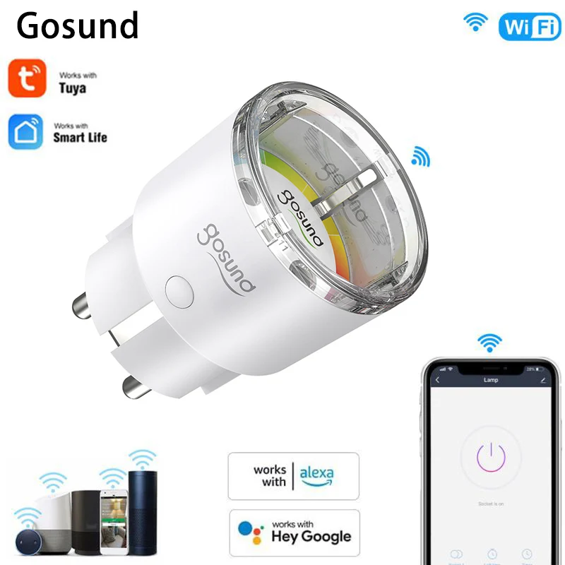 

Tuya WiFi EU Smart Plug 15A Adapter Wireless Remote Voice Control Power Monitor Timer Socket Work with Alexa Google Home Sockets