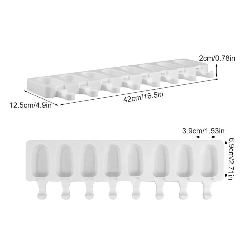 

8 Cavity Ice Cream Mold DIY Molds Ice Cube Moulds Dessert Molds Tray With Popsicle