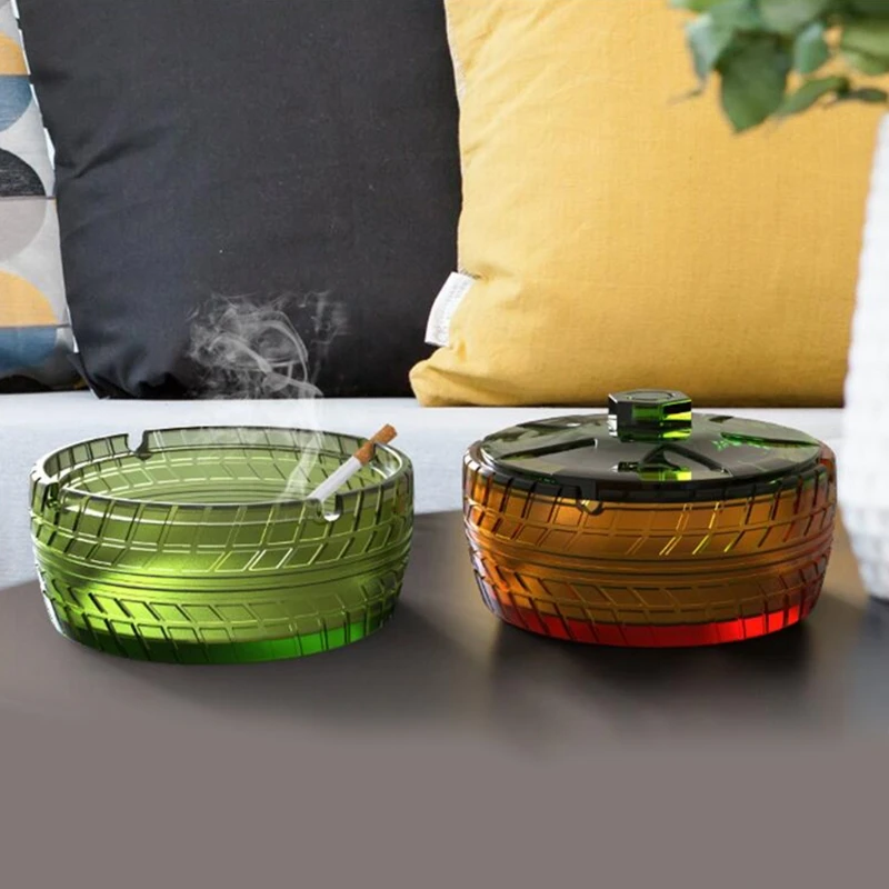 

Q39C 1 Set Tire Ashtray with Lid Epoxy Resin Mold Cigarette Tray Silicone Mould