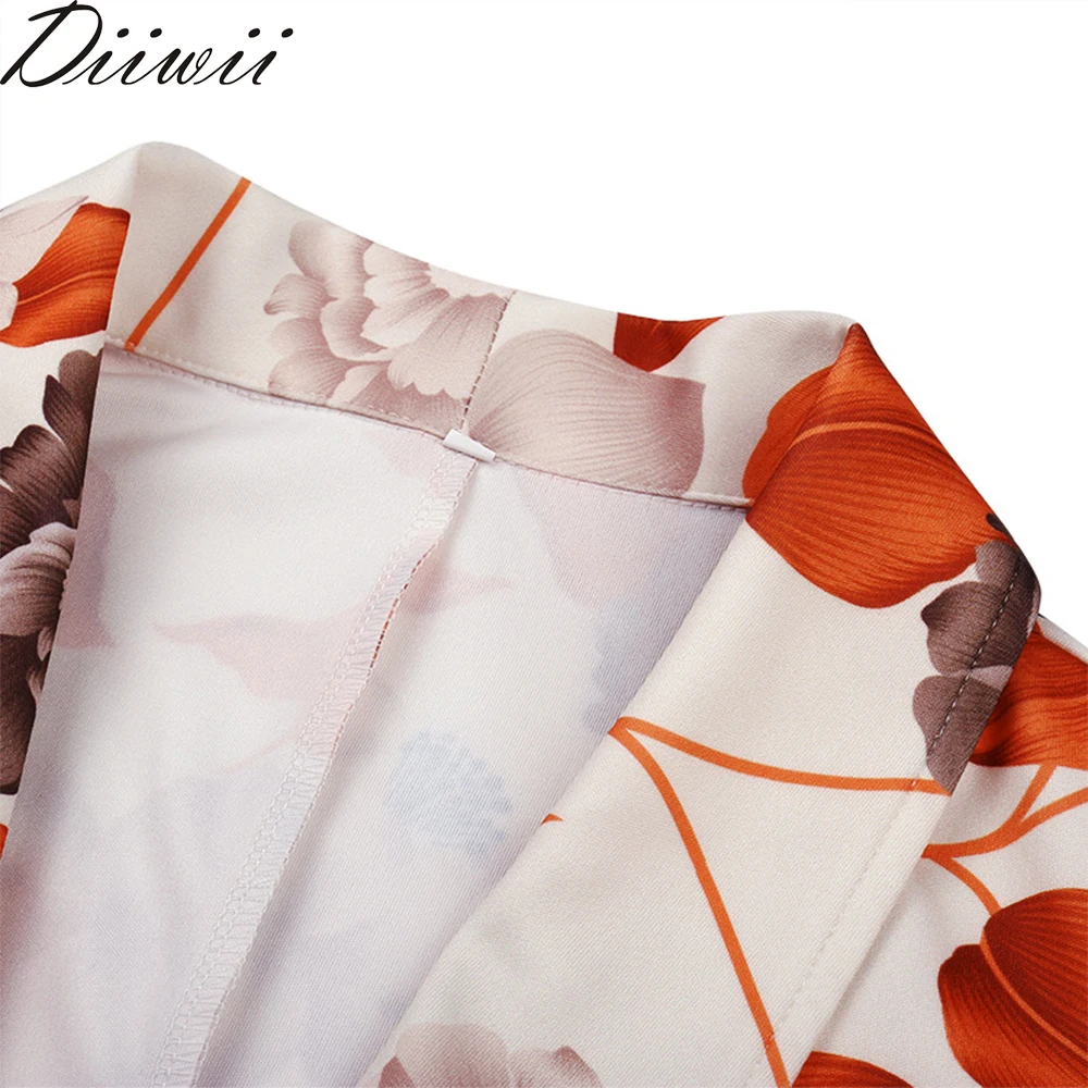 

DiiWii Womens Fashion Printed Lapel Long Sleeve Bodice Coat