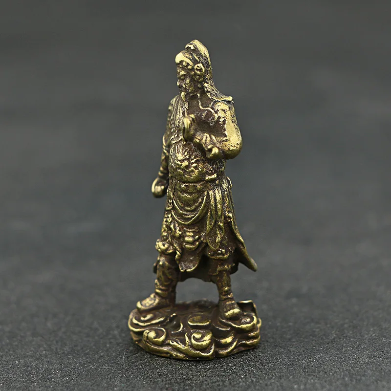 Винтажные медные китайские статуэтки бога богатства искусственные маленькие