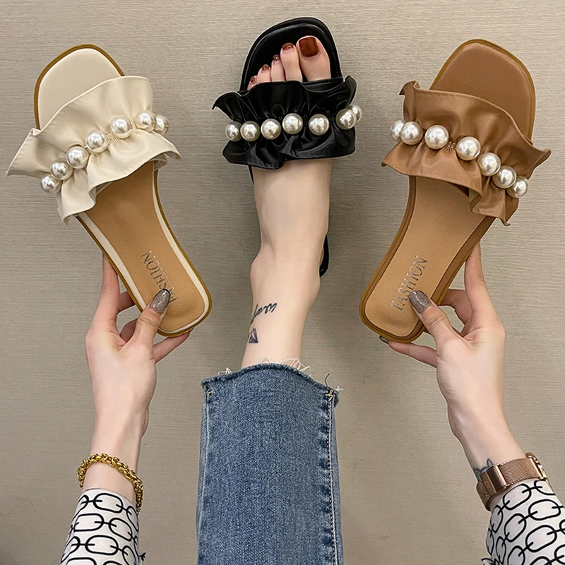 

Female Shoes Low Womens Slippers Outdoor Slides Butterfly-Knot Rubber Flip Flops Fashion 2021 Soft Hawaiian Flat Luxury Basic Bu
