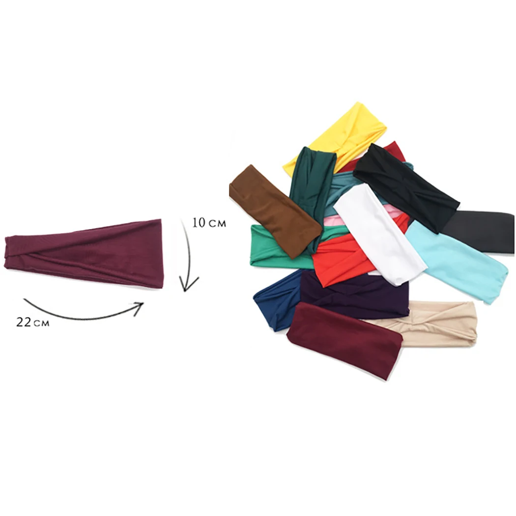 

5pcs Multicolor Sweatband Fashion Elastic Sport Hair Band Women Hair Accessories Workout Headband Cotton Cloth Athletic Headhoop