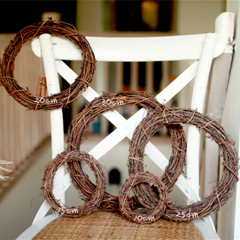 Рождественский натуральный сушеный венок из ротанга Рождественская гирлянда