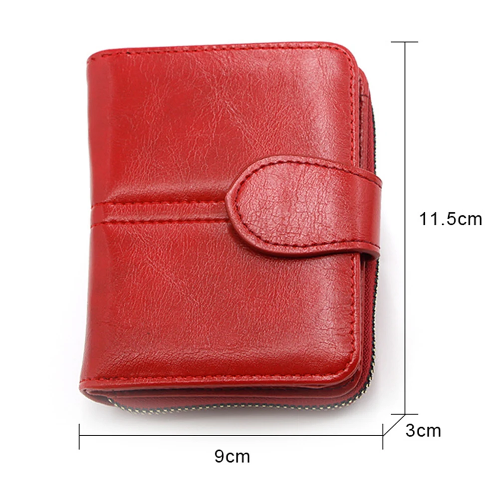Fashion Women's Wallet PU Leather Zipper Solid Color Short Wallets for Women 2021 Luxury Designer Multi-card 2 Fold Card Holder | Багаж и