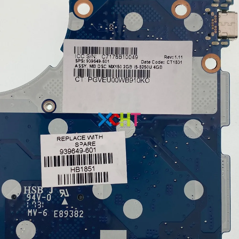 939649-601 939649-001 w i5-8250U ЦП 4 Гб ОЗУ MX150/2 ГБ графика для ноутбука HP ENVY 13-ad серия