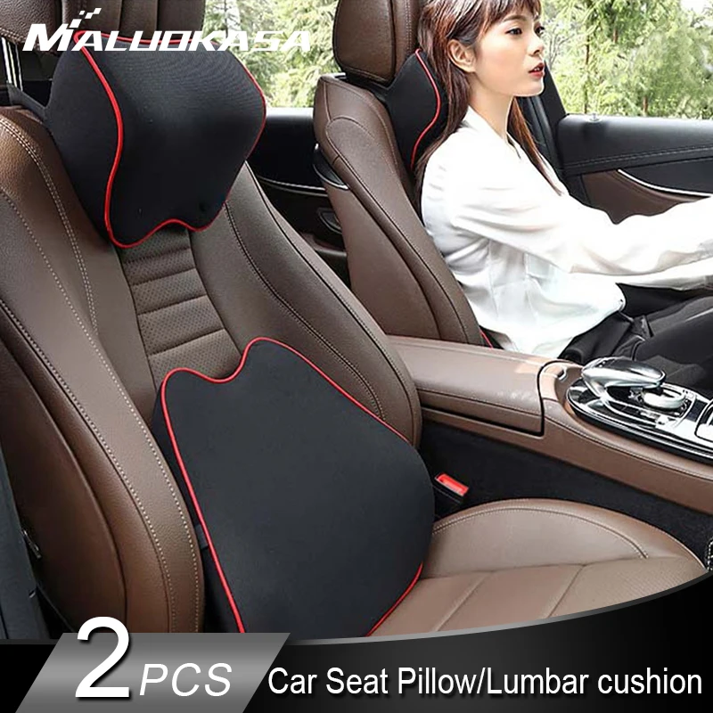 

Car Headrest Pillow Neck Memory Lumbar Support Cotton Breathable Auto Neck Rest Headrest Cushion Seat Pillow