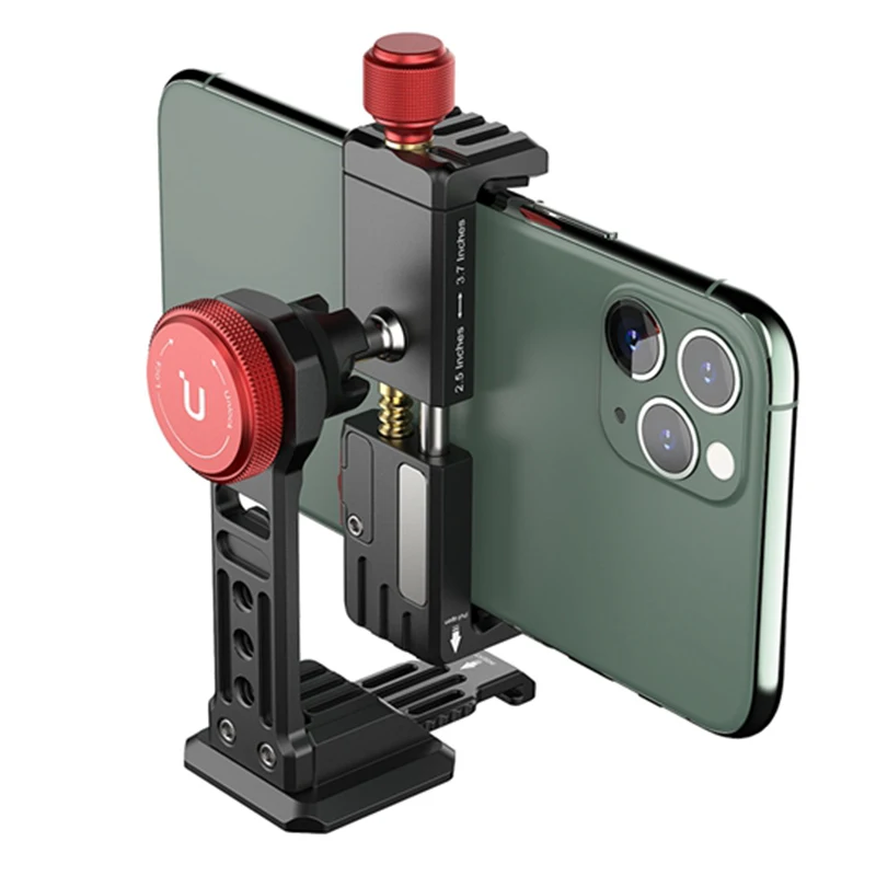 

Алюминиевый зажим для телефона Ulanzi с холодным башмаком, универсальный кронштейн держателя, быстросъемное крепление, мобильные аксессуары ...