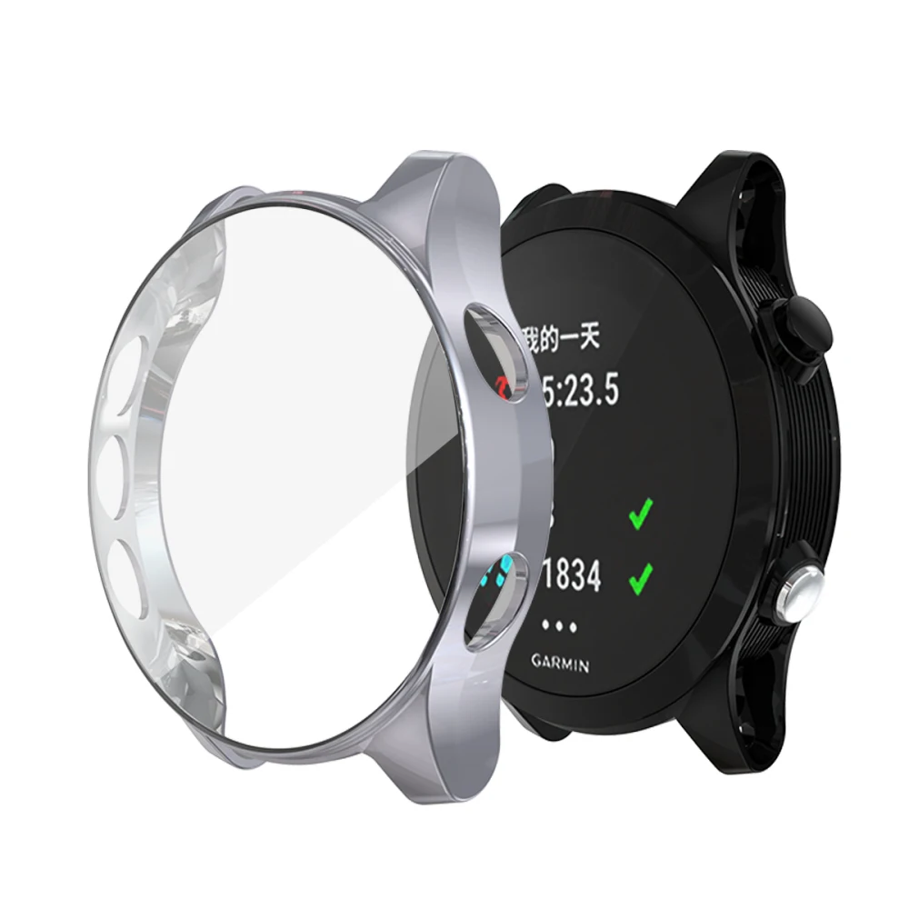 Gray Защитный чехол для экрана Garmin Forerunner 935 945, мягкий ТПУ, ультратонкий HD прозрачный чехол, умные часы, противоударный корпус - Цвет: Gray