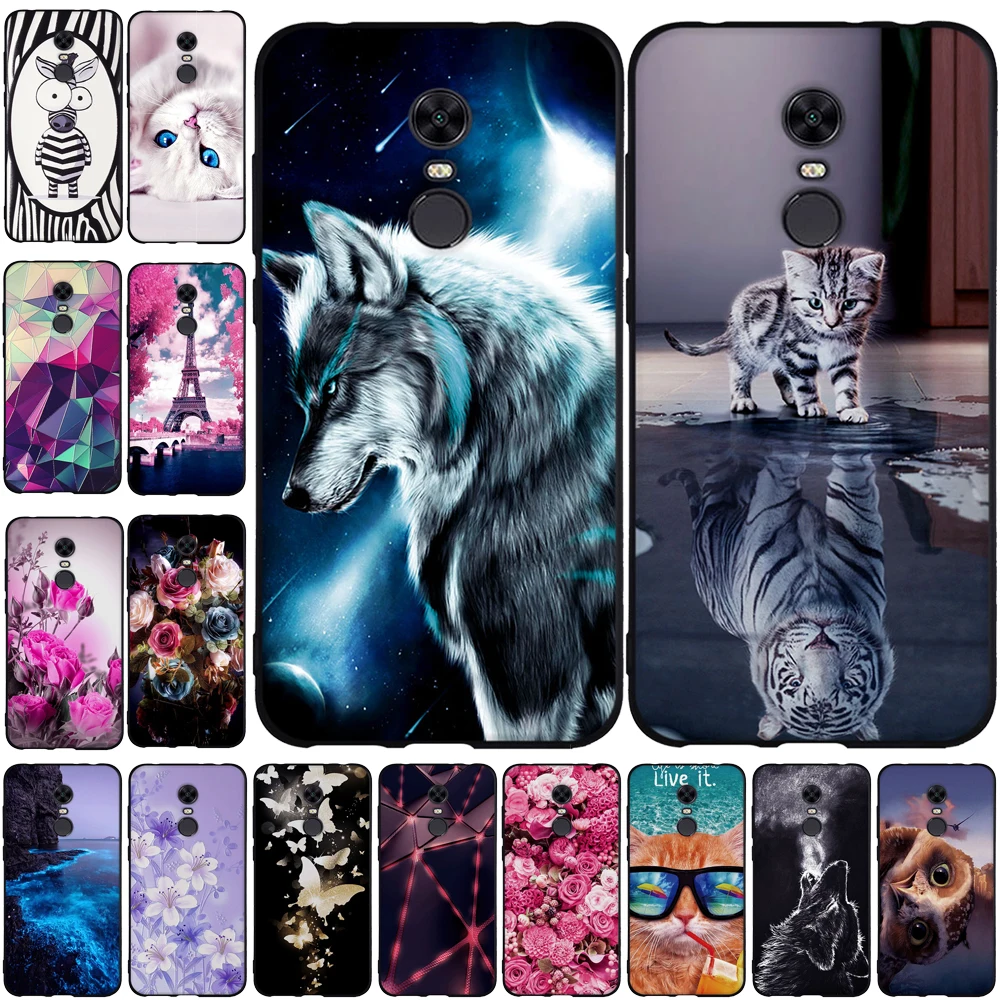 Чехол для Xiaomi Redmi 5 Plus силиконовый чехол на заднюю панель из ТПУ с Capa Funda корпус под