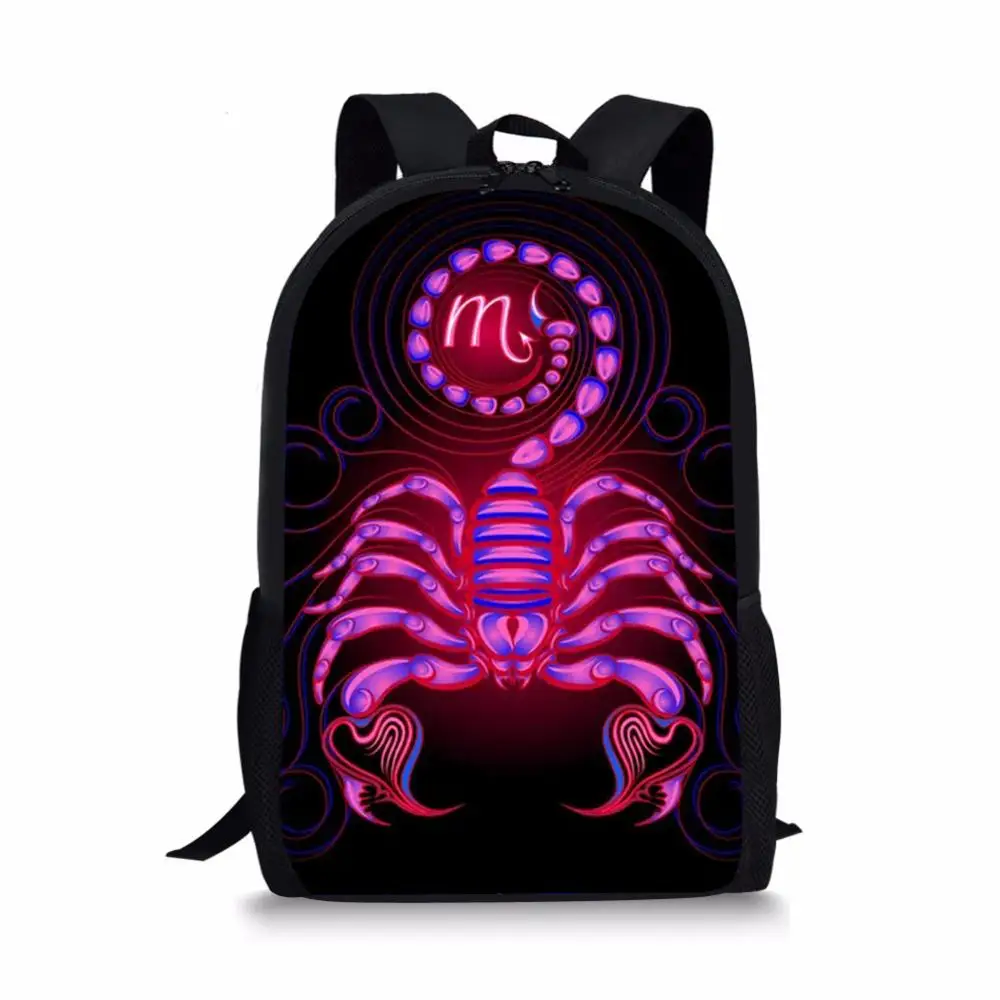 Fashion Children Backpack Picture 12 Constellations Pattern School Book Bags Cartoon Gothic Design Teenagers School Bag