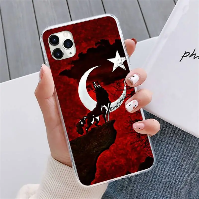 

turkey turkish flag wolf Accessories Phone Case For iphone 12 5 5s 5c se 6 6s 7 8 plus x xs xr 11 pro max mini