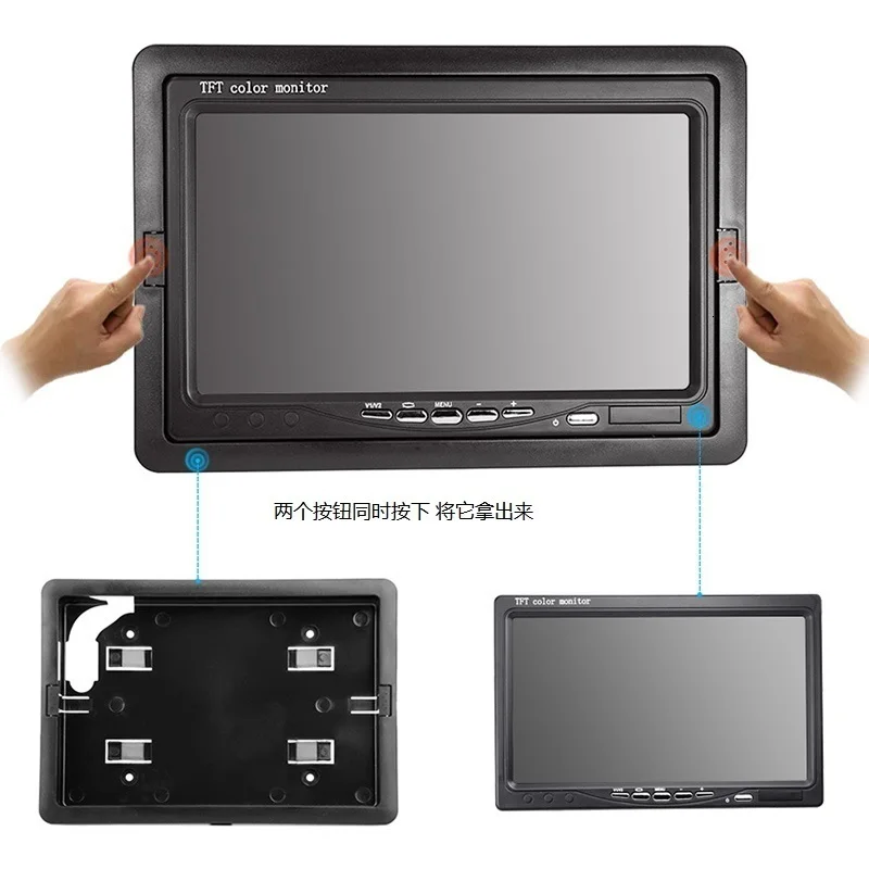 OHANEE DC 12 V-24 V " TFT lcd Автомобильный Монитор дисплей+ 4 Pin IR камера заднего вида ночного видения для автобуса грузовика RV автоприцепа