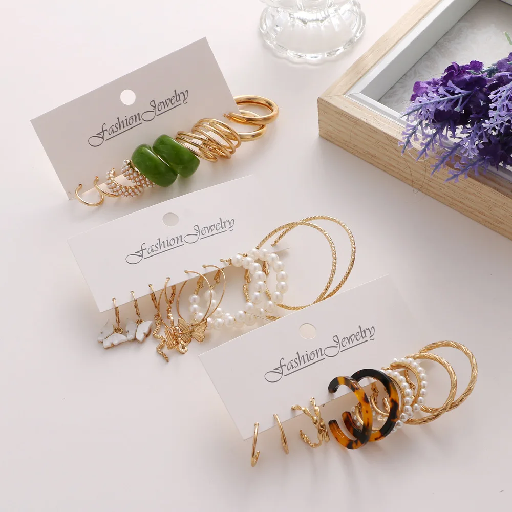 костюм из кольца бабочки в стиле женщины Geometric жемчужное кольцо серьга бринкос 2021