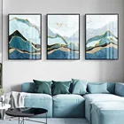 Абстрактные синие горные мраморные Пейзажи стены искусства холст картины настенные картины принты и Плакаты для гостиной домашнего декора