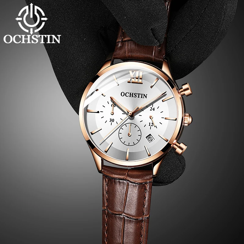 Лидер продаж мужские часы модные розовое золото Военная Дата спортивные