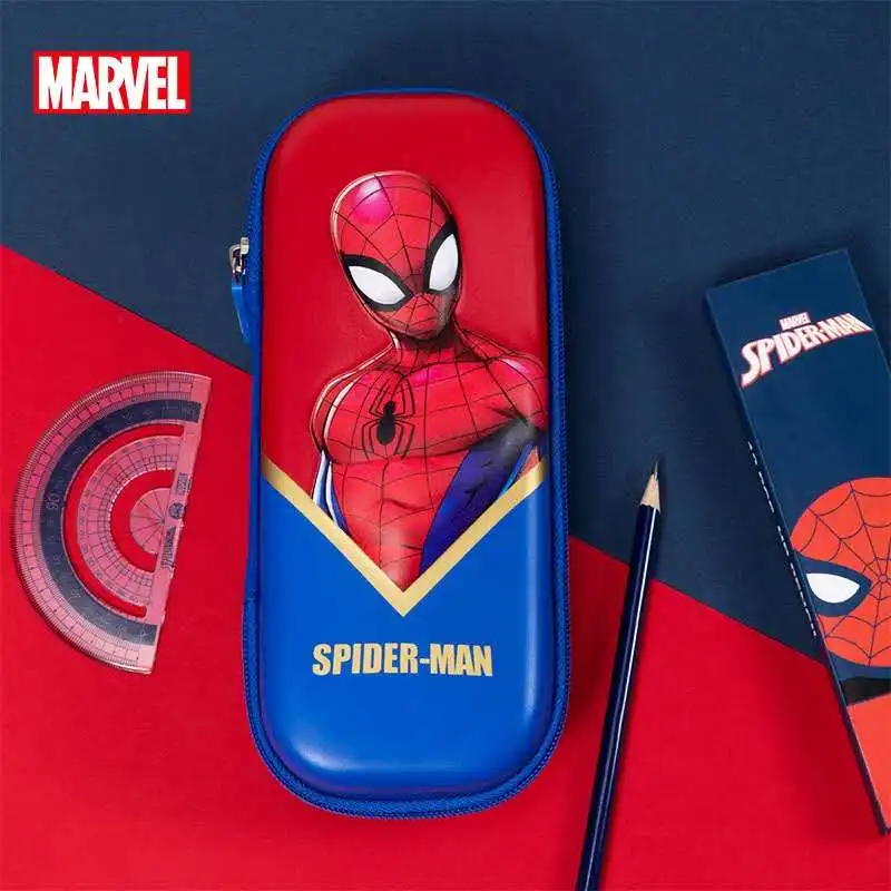 Disney New carton pencil case  student spider man stationery box primary school student pencil bag age 8-12 years Grade 1-5