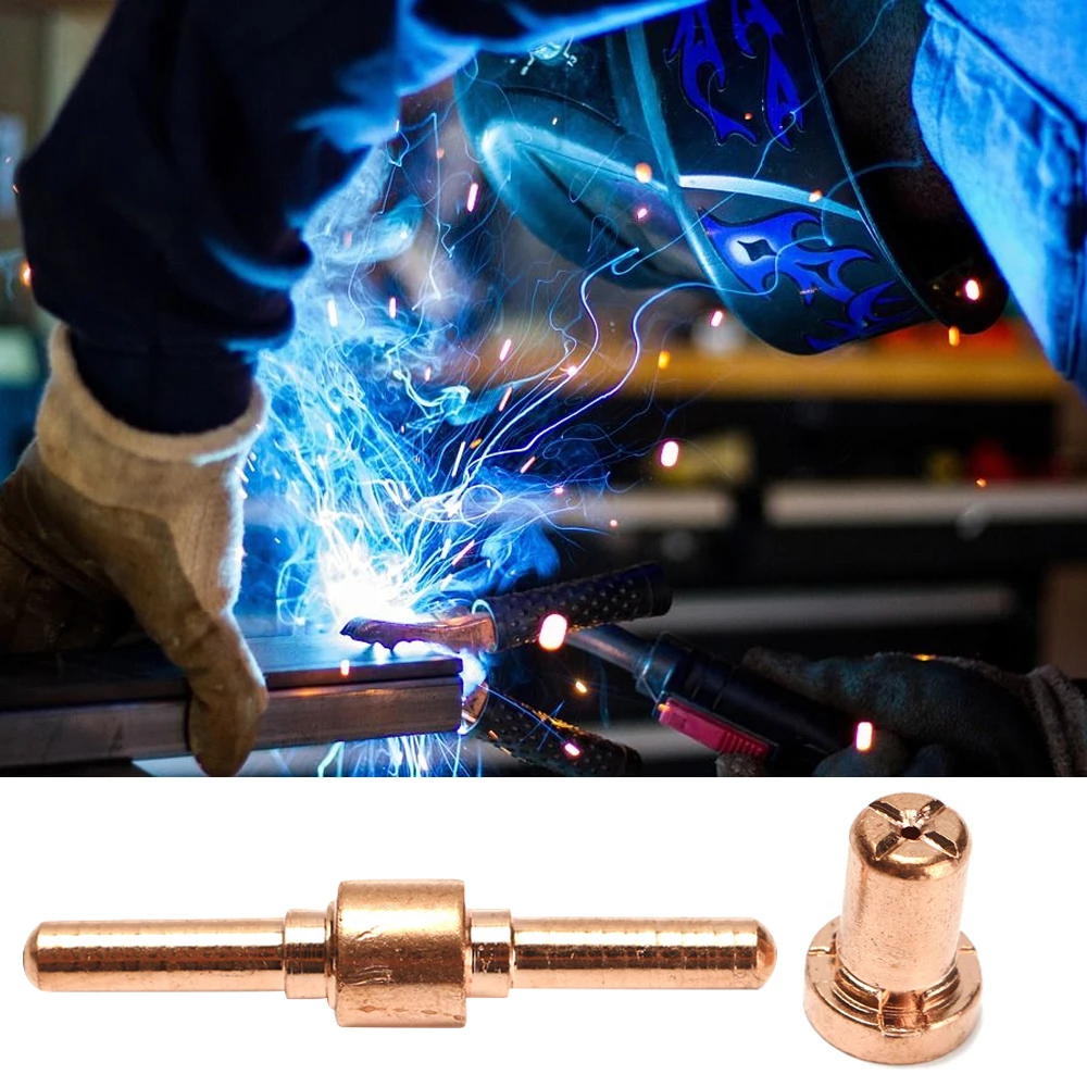 

60pcs/set Red Copper Extended Long Plasma Cutter Tip Electrodes and Nozzles Kit Consumable for PT31 LG40 40A Cutting Welder