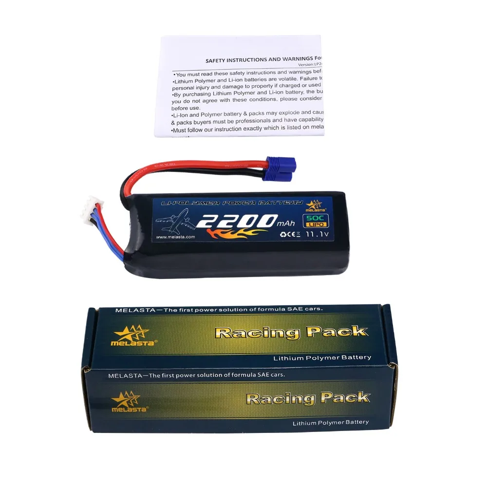 

3S 11.1V 2200mAh 50C Lipo RC Battery with EC3 Connector for RC Airplane Helicopter Car Truck Boat Drone and FPV