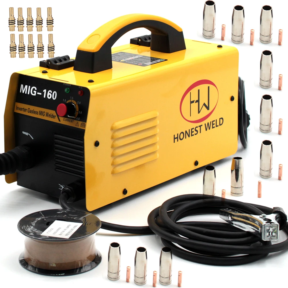 Безгазовый сварочный аппарат для сварки MIG с флюсовой проволокой MIG160|Приборы