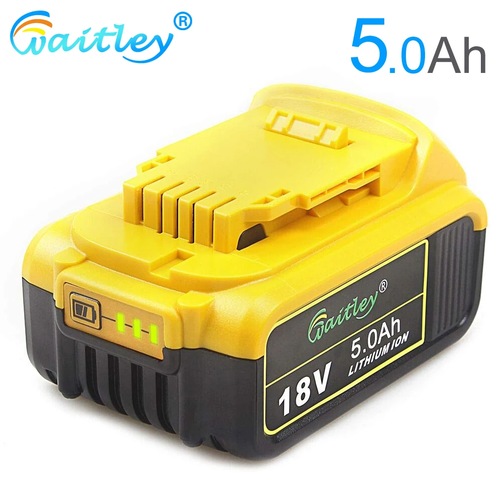 Waitley 18 в 5.0Ah MAX XR батарея Замена для DeWalt электроинструмент батарея DCB184 DCB181 DCB200 20 в 5A 18 вольт 18 В батарея