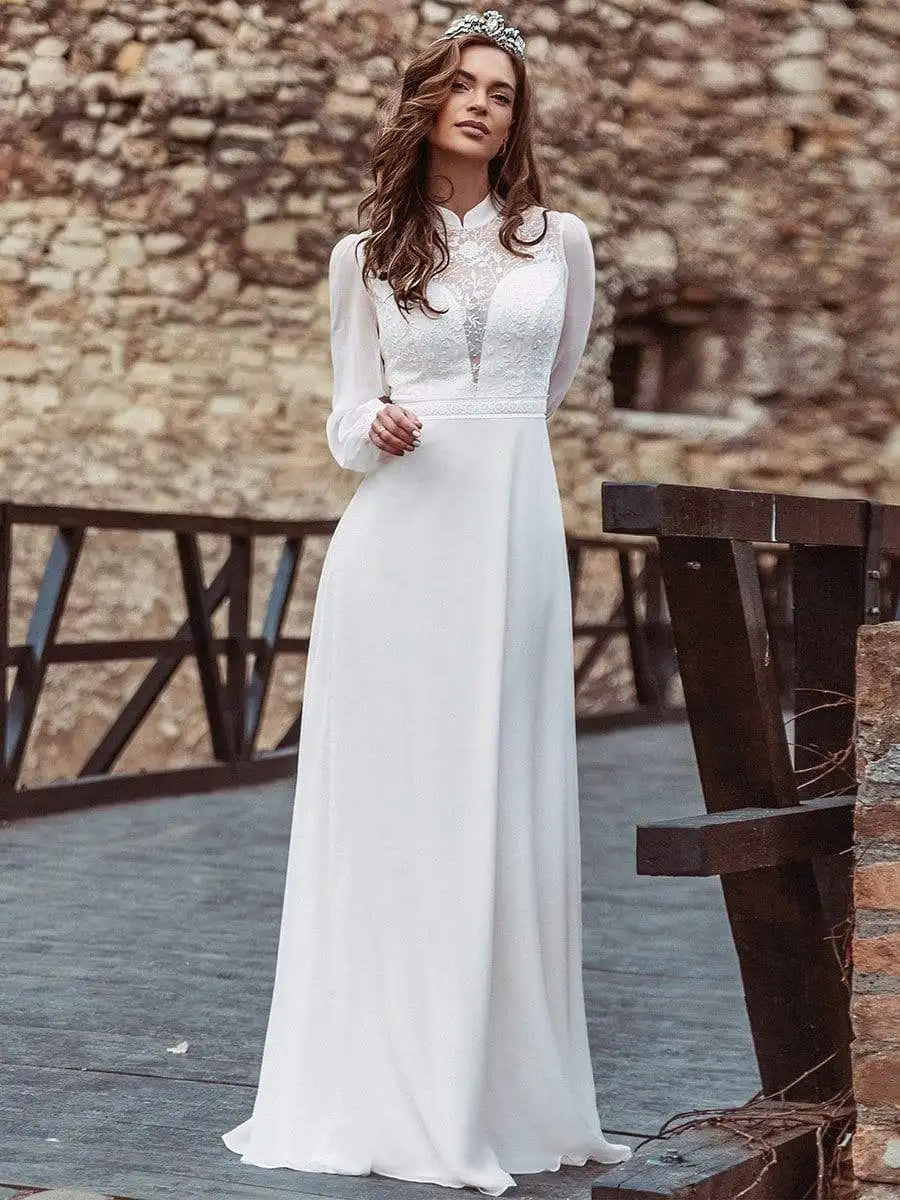 

Платье подружки невесты Ever Pretty, шифоновое платье в китайском стиле с воротником, для свадьбы, торжества, 2021