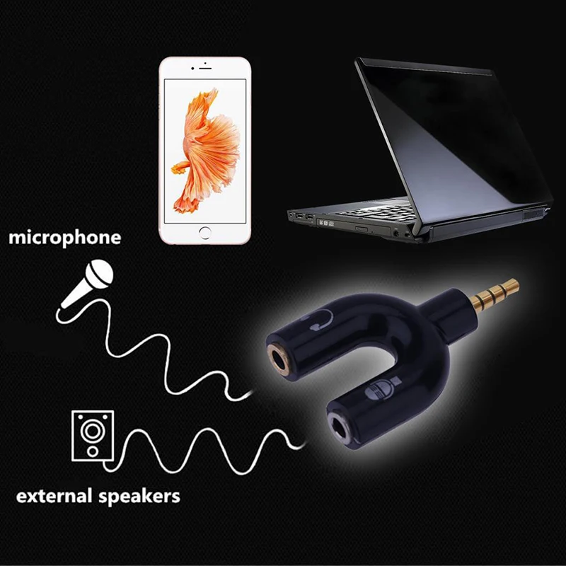 

3.5mm Stereo Audio Jack Headphone 2 Adaptor Splitter Way Headphone Jack Splitter Earphone Connector Converter
