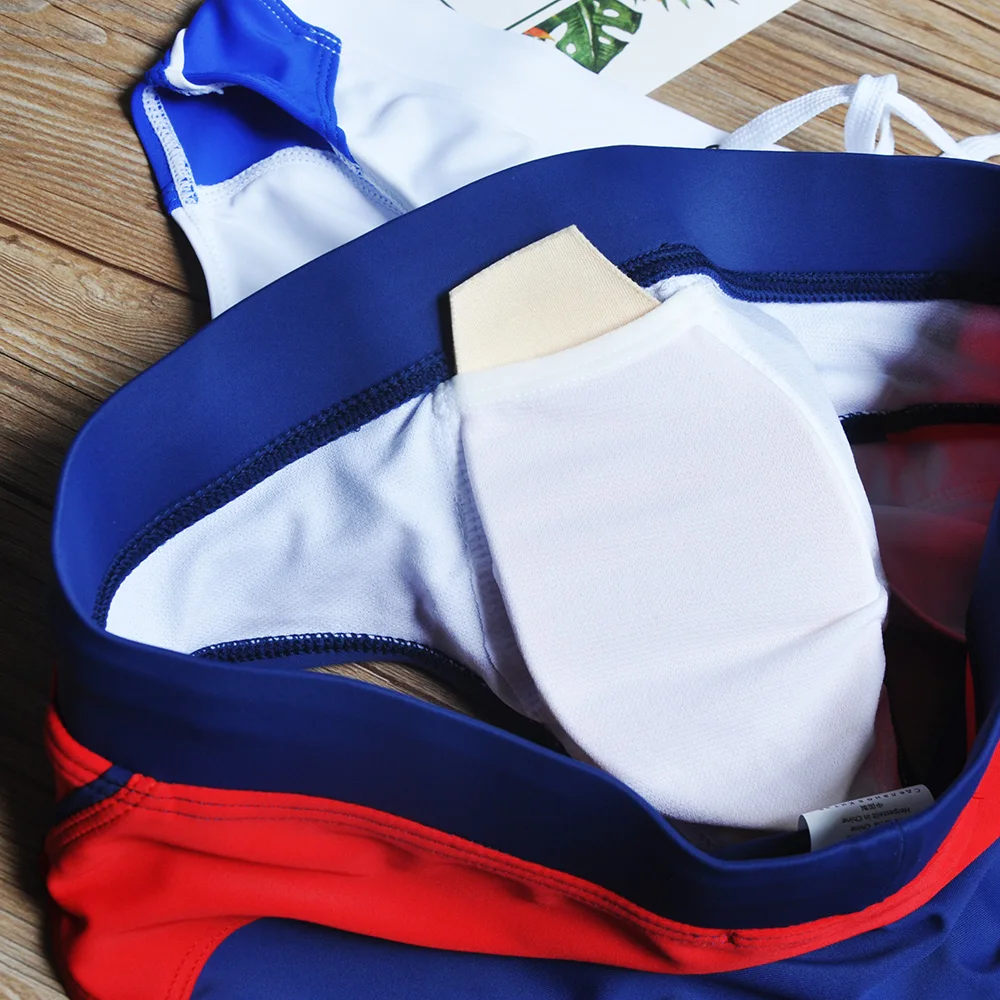 

Pad Enlarge Pouch Gay Swimwear Colorful Padded Mens Swimming Briefs Boy Sexy Swim Surf Beach Shorts Boxers Trunks