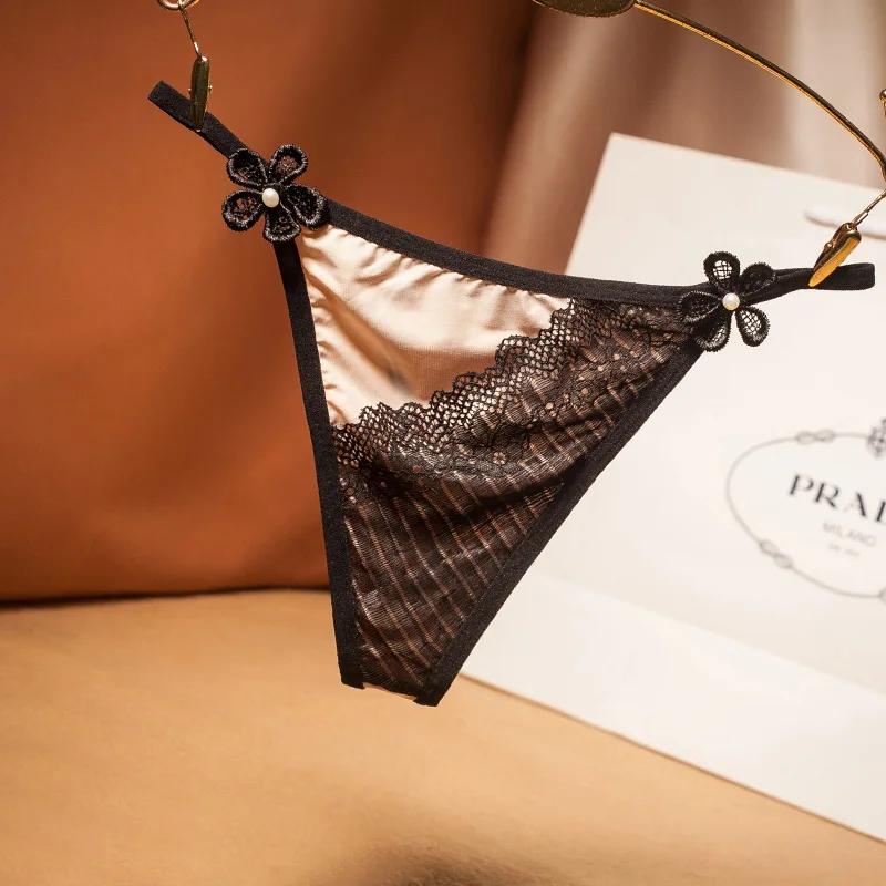 

Женские сексуальные кружевные бикини с перекрестными цветами, трусики в японском стиле Yong Lady, стринги, горячие ночные Экзотические Стринги с Т-образной спинкой