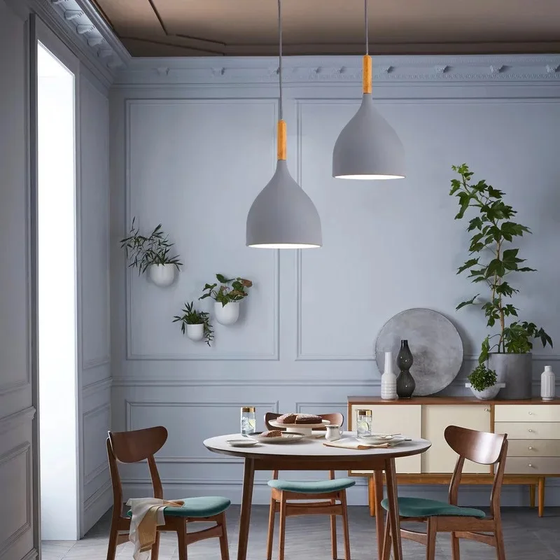 Скандинавские подвесные светильники Nordic Pendant Lights Modern LED E27 Hanglamp Kitchen Living Room Bar Restaurant Bedroom Hanging Lamp Light Lampshade on.
