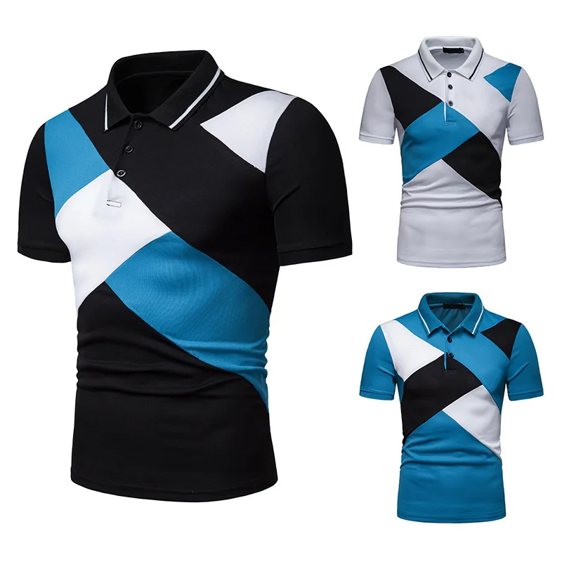 Мужская футболка с коротким рукавом белая футболка-поло отложным воротником