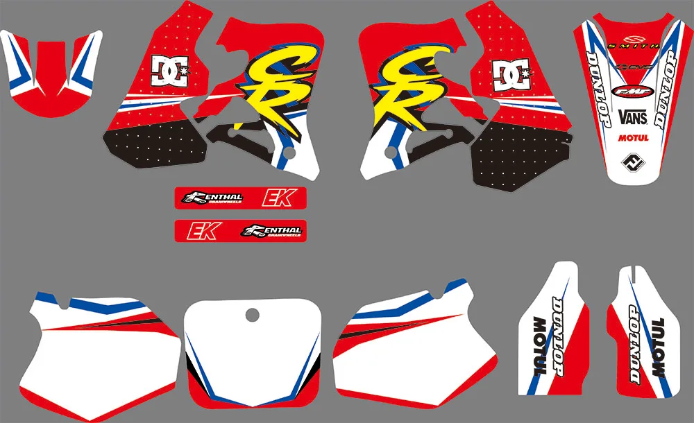 

TOYOU GRAPHICS Personalised Stickers Motorcycle Decos Kits for HONDA CR250 1995 1996