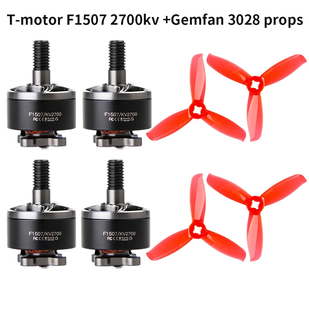Т Мотор F1507 1507 2700KV мотор + 4 пары Gemfan 3028 Propeller (4 шт. CW CCW)|Детали и аксессуары| |