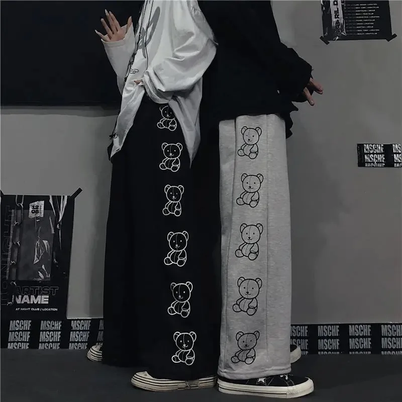 

Korean Style Wide Leg Pants Cartoon Print Harajuku Trousers Women Streetwear Spring Summer Fashion Streetwear Sweatpants Women