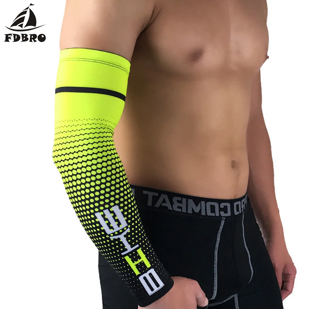 FDBRO 2 Pcs/lot Arm Sleeves Cycling Fishing Sport Sun UV Protective Cuff Basketball Warmer Manguitos Ciclismo Brazo Hombre | Спорт и
