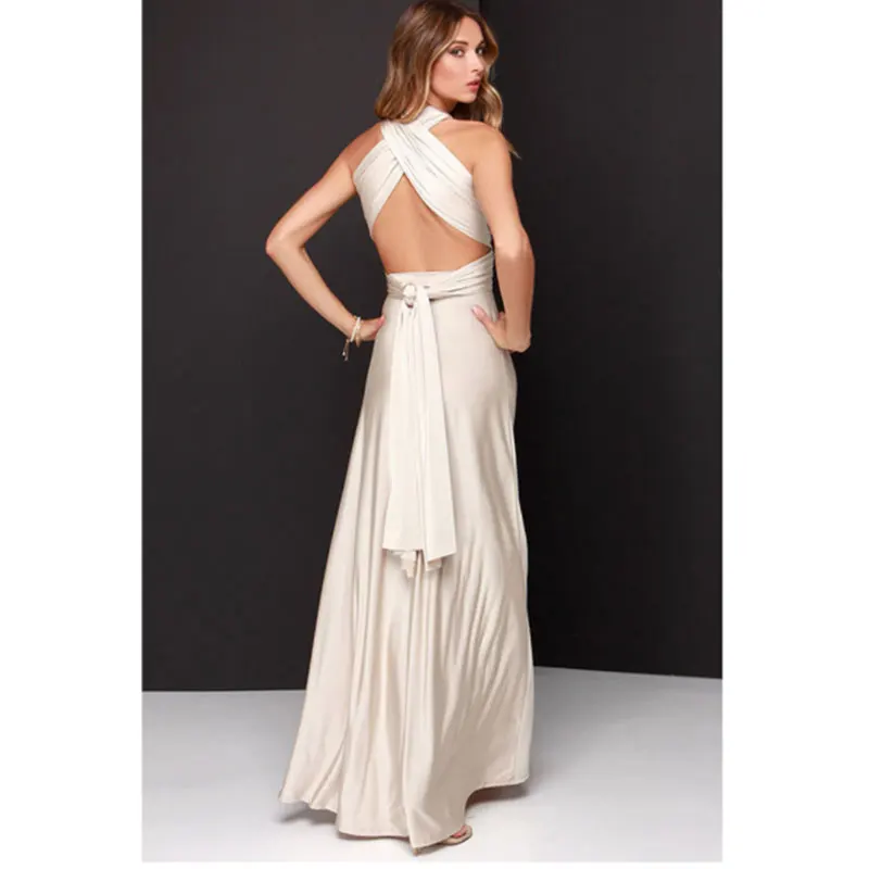 Богемное однотонное Сексуальное Женское Платье с лямкой на шее без рукавов