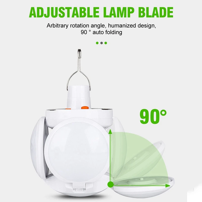 

HLZS-Solar Light Outdoor Camping Lamp Lantern Waterproof Rechargeable Emergency Light for Hiking Travel