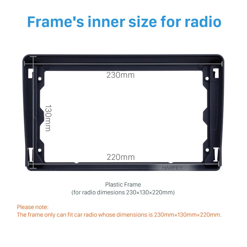 Панель для приборной панели автомобиля Harfey 9 дюймов черная рамка FORD FOCUS 2005 2008