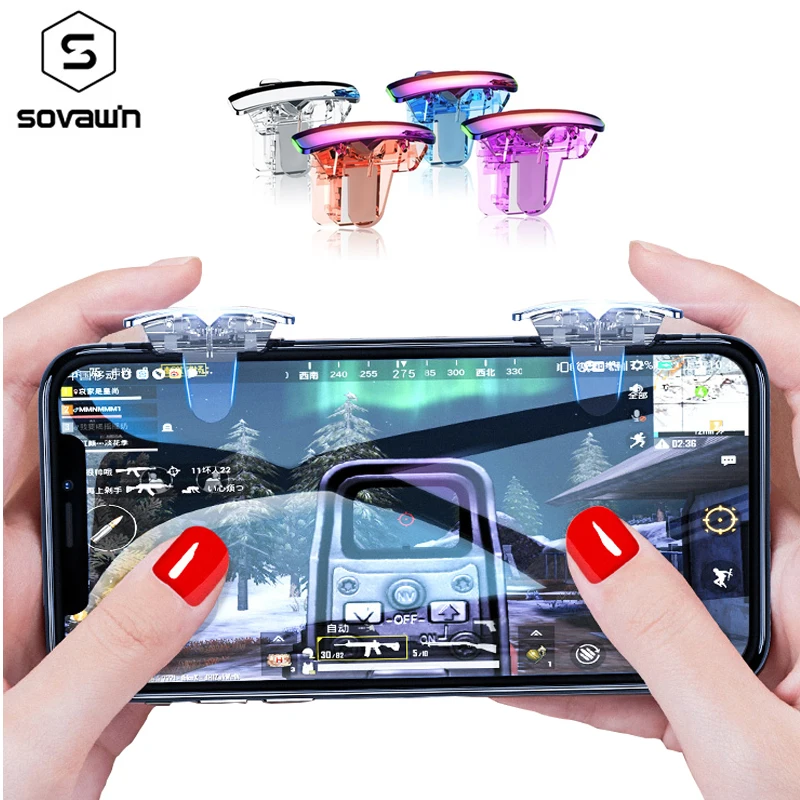 Прозрачный мини геймпад триггеры контроллер PUBG мобильный l1 r1 джойстик для