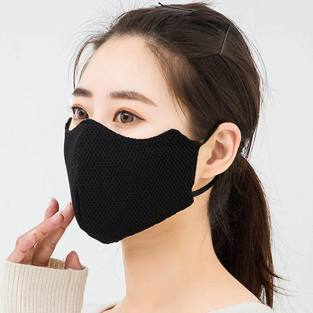 Маска для рта многоразовая Женская тонкая дышащая с сеткой мягкая защиты глаз